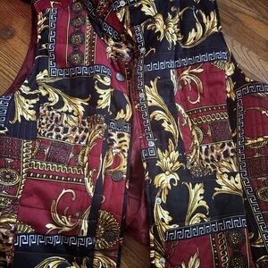 Elegant Patchwork vest - Red and Black